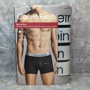 CALVIN KLEIN Men's Trunk 4 Pack Soft Wicking Microfiber Size Small 28-30" Black